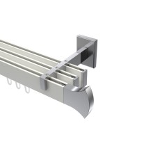 Innenlaufstange / Gardinenstange Weiß / Chrom 3-läufig Eckdesign Smartline Conex Innenlaufstange / Gardinenstange Weiß / Chrom 3-läufig Eckdesign Smartline Conex