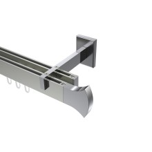 Innenlauf-Gardinenstange Edelstahl-Optik / Chrom zweiläufig Eckdesign Smartline Conex Innenlauf-Gardinenstange Edelstahl-Optik / Chrom zweiläufig Eckdesign Smartline Conex