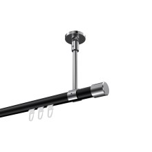 Innenlaufstange (Deckenanbringung) Schwarz / Chrom, Aluminium / Metall 20 mm Ø Sonette Santo Innenlaufstange (Deckenanbringung) Schwarz / Chrom, Aluminium / Metall 20 mm Ø Sonette Santo