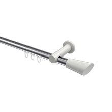 Innenlauf-Vorhangstangen Chrom / Weiß, Aluminium / Metall 20 mm Ø Platon Bento Innenlauf-Vorhangstangen Chrom / Weiß, Aluminium / Metall 20 mm Ø Platon Bento