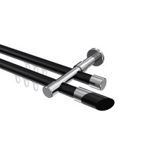 Innenlaufstangen Schwarz / Chrom, Aluminium / Metall 20 mm Ø Prestige Verano, 2-läufig Innenlaufstangen Schwarz / Chrom, Aluminium / Metall 20 mm Ø Prestige Verano, 2-läufig