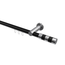Innenlauf-Gardinenstange Schwarz / Chrom, Aluminium / Metall 20 mm Ø Platon Mavell Innenlauf-Gardinenstange Schwarz / Chrom, Aluminium / Metall 20 mm Ø Platon Mavell