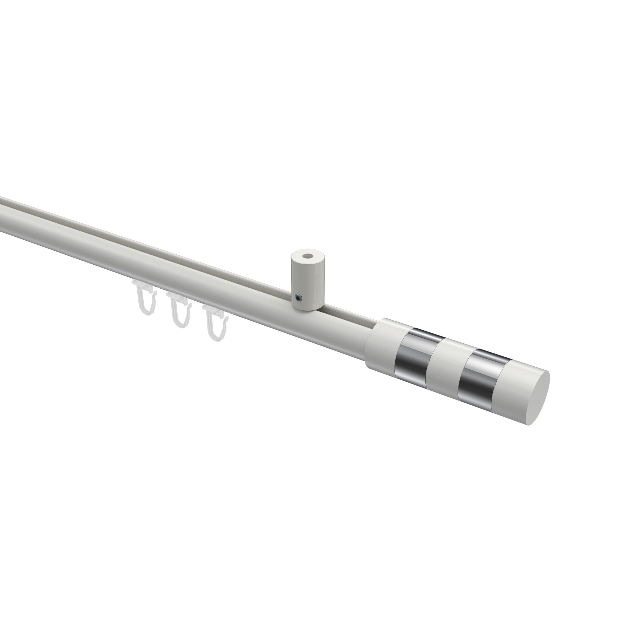 Gardinenstange mit Innenlauf (Deckenanbringung) Weiß, Aluminium / Metall 20 mm Ø Sonius Mavell Gardinenstange mit Innenlauf (Deckenanbringung) Weiß, Aluminium / Metall 20 mm Ø Sonius Mavell