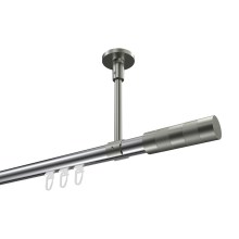 Innenlauf-Gardinenstange (Deckenmontage) Chrom / Edelstahl-Optik, Aluminium / Metall 20 mm Ø Sonette Mavell Innenlauf-Gardinenstange (Deckenmontage) Chrom / Edelstahl-Optik, Aluminium / Metall 20 mm Ø Sonette Mavell