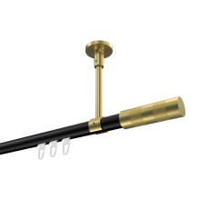 Innenlauf-Vorhangstange (Deckenmontage) Schwarz / Messing-Optik, Aluminium / Metall 20 mm Ø Sonette Mavell Innenlauf-Vorhangstange (Deckenmontage) Schwarz / Messing-Optik, Aluminium / Metall 20 mm Ø Sonette Mavell