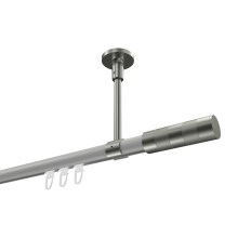 Innenlauf-Vorhangstange (Deckenmontage) Weiß / Edelstahl-Optik, Aluminium / Metall 20 mm Ø Sonette Mavell Innenlauf-Vorhangstange (Deckenmontage) Weiß / Edelstahl-Optik, Aluminium / Metall 20 mm Ø Sonette Mavell