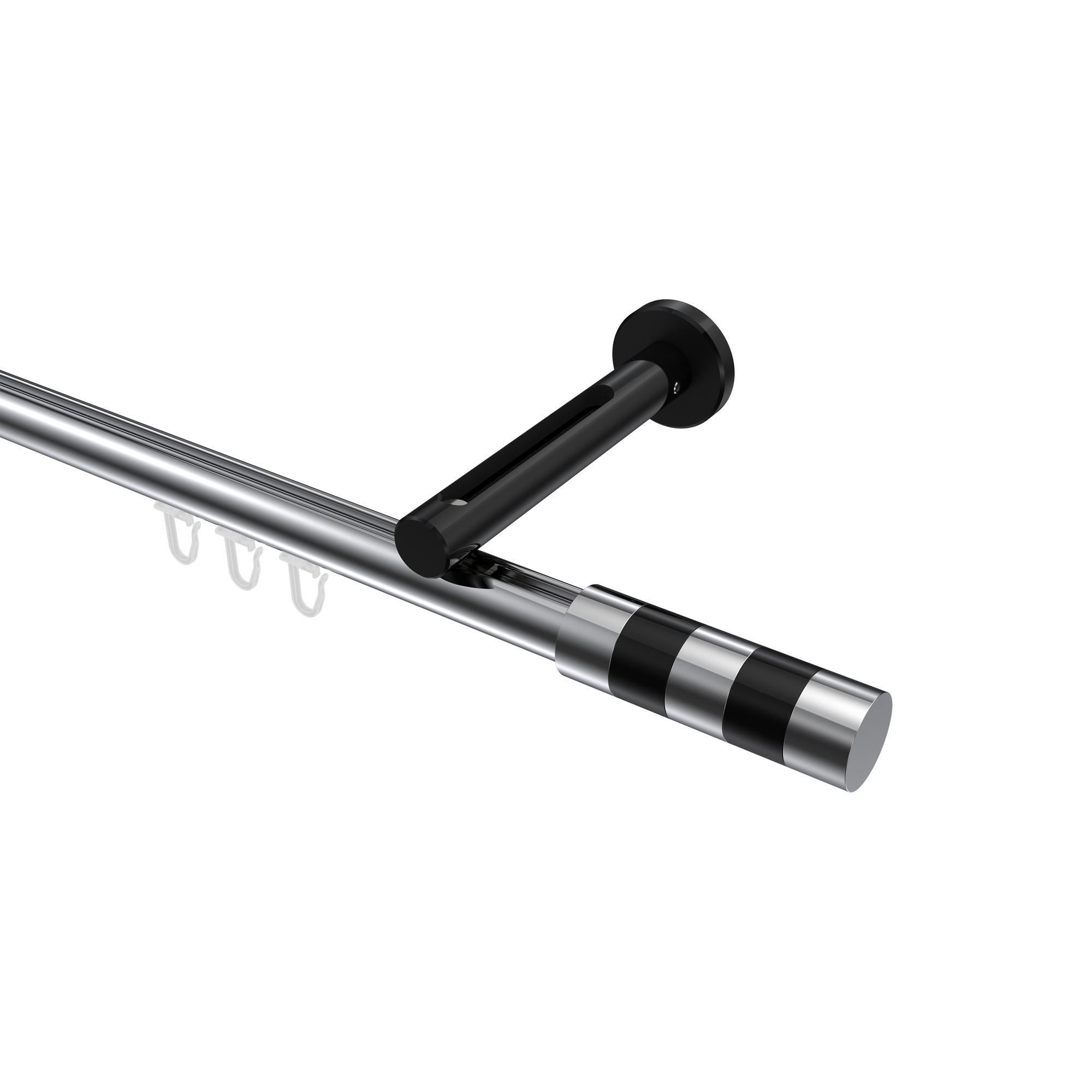 Innenlaufstange Chrom / Schwarz, Aluminium / Metall 20 mm Ø Siteno Mavell Innenlaufstange Chrom / Schwarz, Aluminium / Metall 20 mm Ø Siteno Mavell