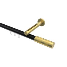 Innenlauf-Vorhangstange Schwarz / Messing-Optik, Aluminium / Metall 20 mm Ø Siteno Mavell Innenlauf-Vorhangstange Schwarz / Messing-Optik, Aluminium / Metall 20 mm Ø Siteno Mavell