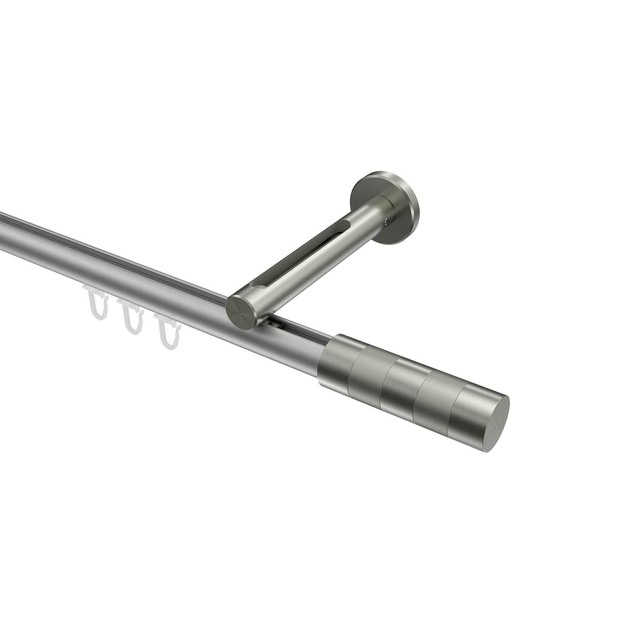 Innenlauf-Gardinenstange Silbergrau / Edelstahl-Optik, Aluminium / Metall 20 mm Ø Siteno Mavell Innenlauf-Gardinenstange Silbergrau / Edelstahl-Optik, Aluminium / Metall 20 mm Ø Siteno Mavell