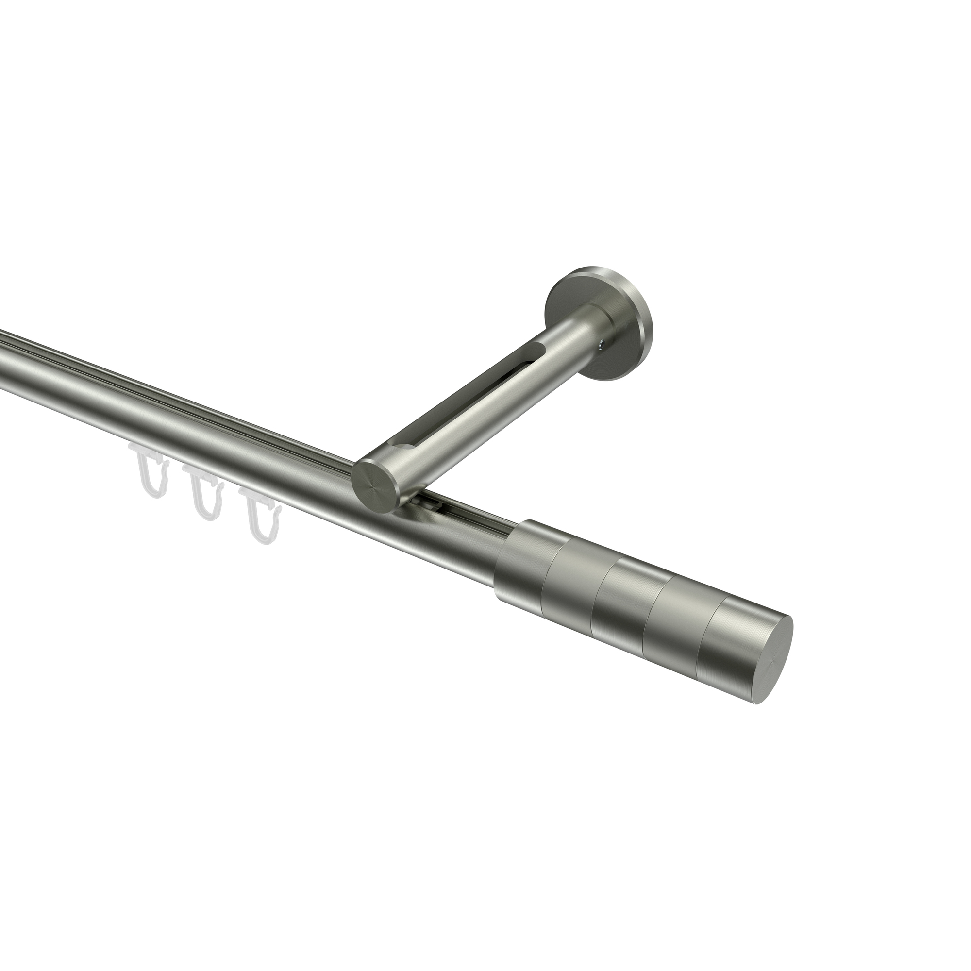 Innenlauf-Vorhangstange Edelstahl-Optik, Aluminium / Metall 20 mm Ø Siteno Mavell Innenlauf-Vorhangstange Edelstahl-Optik, Aluminium / Metall 20 mm Ø Siteno Mavell