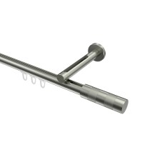 Innenlauf-Vorhangstange Edelstahl-Optik, Aluminium / Metall 20 mm Ø Siteno Mavell Innenlauf-Vorhangstange Edelstahl-Optik, Aluminium / Metall 20 mm Ø Siteno Mavell