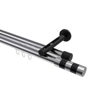 Innenlaufstange Chrom / Schwarz, Aluminium / Metall 20 mm Ø Siteno Mavell, doppelläufig Innenlaufstange Chrom / Schwarz, Aluminium / Metall 20 mm Ø Siteno Mavell, doppelläufig