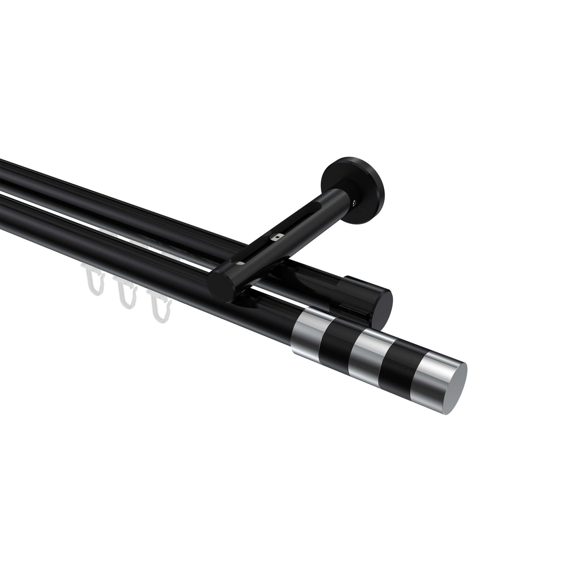 Innenlaufstange Schwarz, Aluminium / Metall 20 mm Ø Siteno Mavell, zweiläufig Innenlaufstange Schwarz, Aluminium / Metall 20 mm Ø Siteno Mavell, zweiläufig