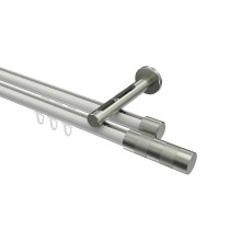 Innenlauf-Vorhangstange Weiß / Edelstahl-Optik, Aluminium / Metall 20 mm Ø Siteno Mavell, doppelläufig Innenlauf-Vorhangstange Weiß / Edelstahl-Optik, Aluminium / Metall 20 mm Ø Siteno Mavell, doppelläufig