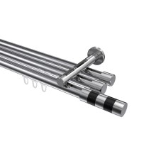 Innenlauf-Gardinenstange Chrom, Aluminium / Metall 20 mm Ø Siteno Mavell, 3-läufig Innenlauf-Gardinenstange Chrom, Aluminium / Metall 20 mm Ø Siteno Mavell, 3-läufig