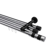 Innenlaufstange Chrom / Schwarz, Aluminium / Metall 20 mm Ø Siteno Mavell, dreiläufig Innenlaufstange Chrom / Schwarz, Aluminium / Metall 20 mm Ø Siteno Mavell, dreiläufig