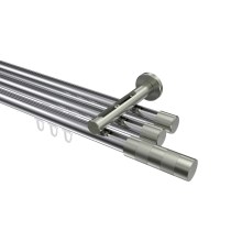 Innenlauf-Gardinenstange Chrom / Edelstahl-Optik, Aluminium / Metall 20 mm Ø Siteno Mavell, dreiläufig Innenlauf-Gardinenstange Chrom / Edelstahl-Optik, Aluminium / Metall 20 mm Ø Siteno Mavell, dreiläufig