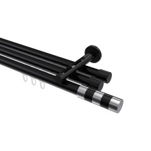 Innenlaufstange Schwarz, Aluminium / Metall 20 mm Ø Siteno Mavell, 3-läufig Innenlaufstange Schwarz, Aluminium / Metall 20 mm Ø Siteno Mavell, 3-läufig