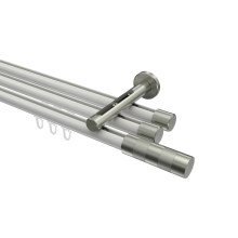Innenlauf-Vorhangstange Weiß / Edelstahl-Optik, Aluminium / Metall 20 mm Ø Siteno Mavell, dreiläufig Innenlauf-Vorhangstange Weiß / Edelstahl-Optik, Aluminium / Metall 20 mm Ø Siteno Mavell, dreiläufig