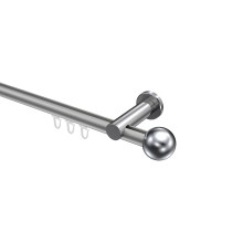 Gardinenstange mit Innenlauf Silbergrau / Chrom, Aluminium / Metall 20 mm Ø Platon Luino Gardinenstange mit Innenlauf Silbergrau / Chrom, Aluminium / Metall 20 mm Ø Platon Luino