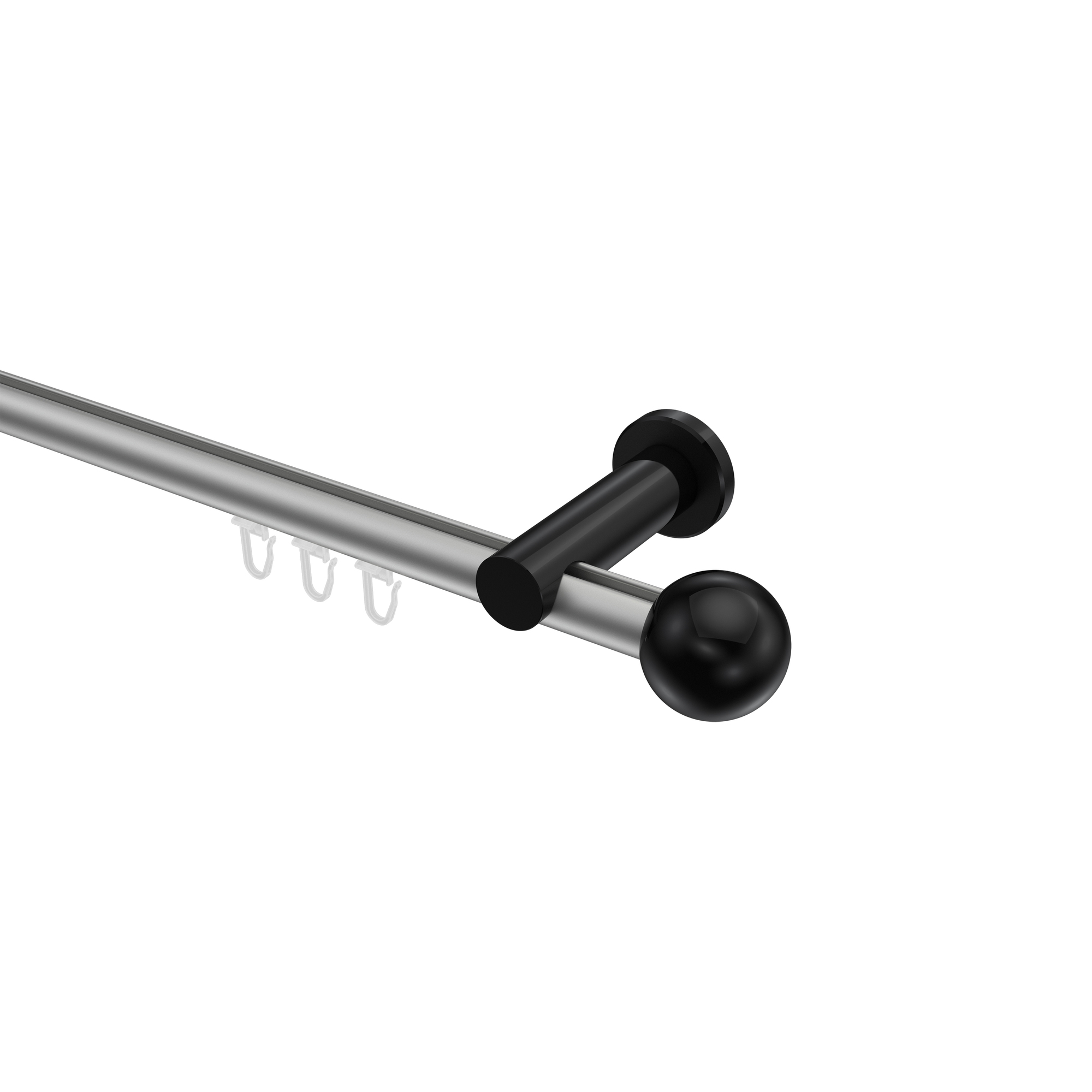 Innenlaufstangen Silbergrau / Schwarz, Aluminium / Metall 20 mm Ø Platon Luino Innenlaufstangen Silbergrau / Schwarz, Aluminium / Metall 20 mm Ø Platon Luino