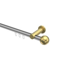 Innenlauf-Gardinenstange Silbergrau / Messing-Optik, Aluminium / Metall 20 mm Ø Platon Luino Innenlauf-Gardinenstange Silbergrau / Messing-Optik, Aluminium / Metall 20 mm Ø Platon Luino