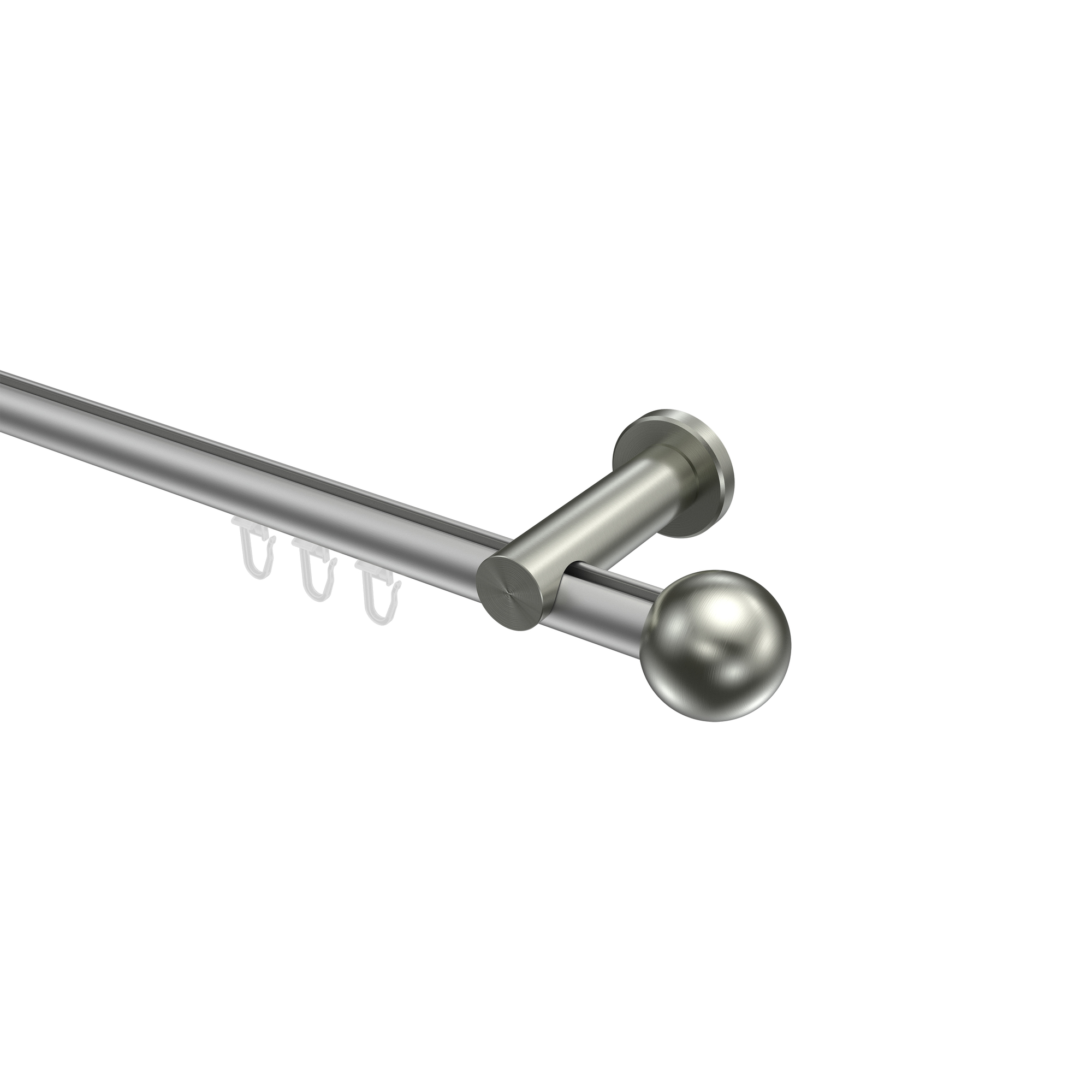 Innenlauf-Vorhangstange Silbergrau / Edelstahl-Optik, Aluminium / Metall 20 mm Ø Platon Luino Innenlauf-Vorhangstange Silbergrau / Edelstahl-Optik, Aluminium / Metall 20 mm Ø Platon Luino