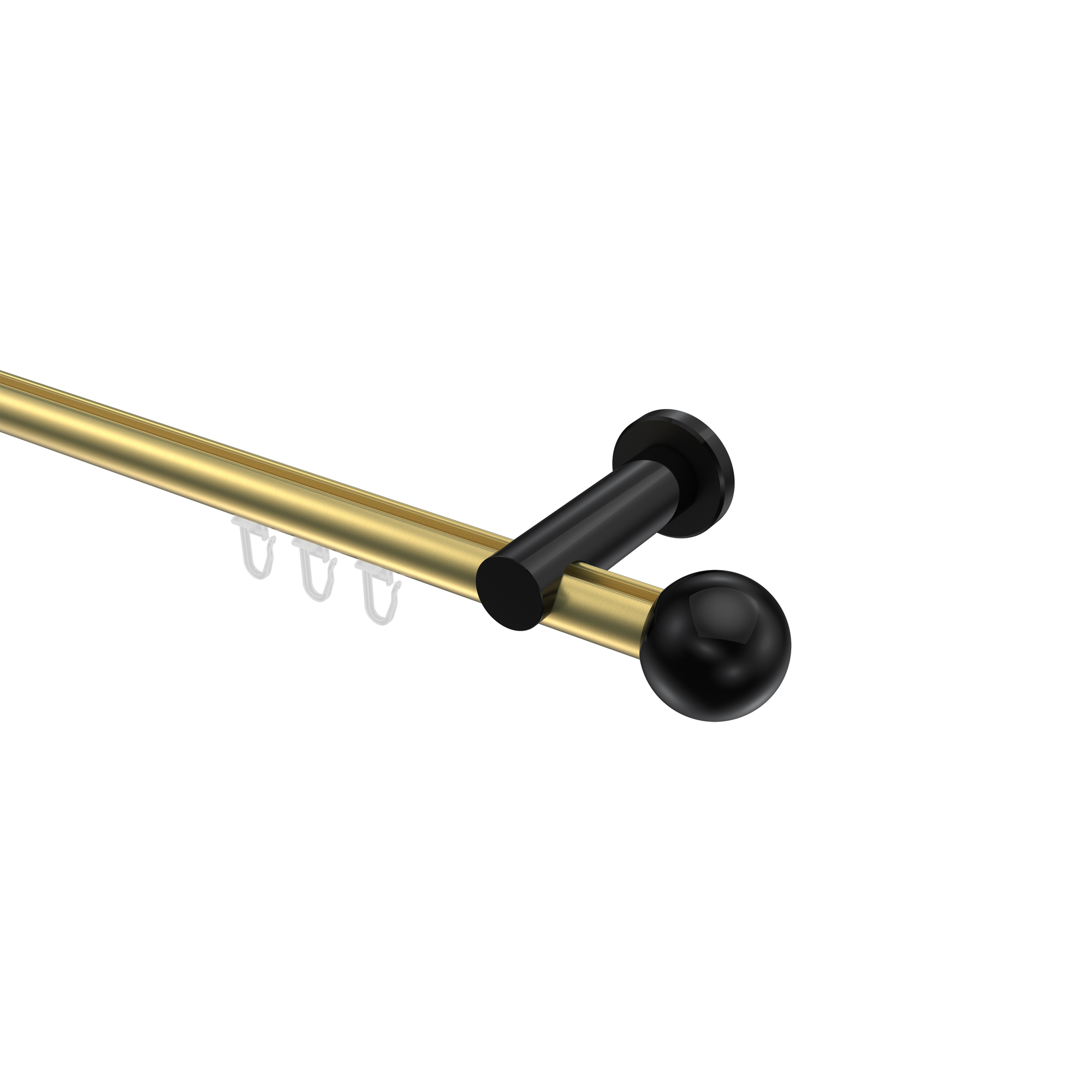 Vorhangstange mit Innenlauf Messing-Optik / Schwarz, Aluminium / Metall 20 mm Ø Platon Luino Vorhangstange mit Innenlauf Messing-Optik / Schwarz, Aluminium / Metall 20 mm Ø Platon Luino