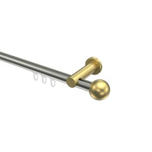 Innenlauf-Gardinenstangen Edelstahl-Optik / Messing-Optik 20 mm Ø Platon Luino Innenlauf-Gardinenstangen Edelstahl-Optik / Messing-Optik 20 mm Ø Platon Luino