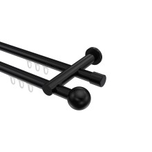 Innenlauf-Vorhangstangen Schwarz, Metall 20 mm Ø Platon Luino, doppelläufig Innenlauf-Vorhangstangen Schwarz, Metall 20 mm Ø Platon Luino, doppelläufig