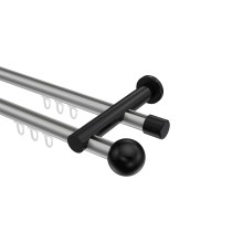 Innenlaufstange Silbergrau / Schwarz, Metall 20 mm Ø Platon Luino, 2-läufig Innenlaufstange Silbergrau / Schwarz, Metall 20 mm Ø Platon Luino, 2-läufig