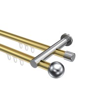 Vorhangstange mit Innenlauf Messing-Optik / Chrom, doppelläufig Aluminium / Metall 20 mm Ø Platon Luino Vorhangstange mit Innenlauf Messing-Optik / Chrom, doppelläufig Aluminium / Metall 20 mm Ø Platon Luino