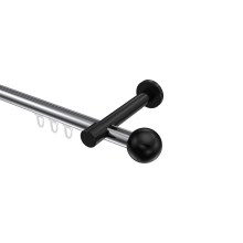 Innenlauf-Gardinenstange Chrom / Schwarz, Aluminium / Metall 20 mm Ø Prestige Luino Innenlauf-Gardinenstange Chrom / Schwarz, Aluminium / Metall 20 mm Ø Prestige Luino