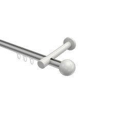 Innenlauf-Vorhangstange Silbergrau / Weiß, Aluminium / Metall 20 mm Ø Prestige Luino Innenlauf-Vorhangstange Silbergrau / Weiß, Aluminium / Metall 20 mm Ø Prestige Luino