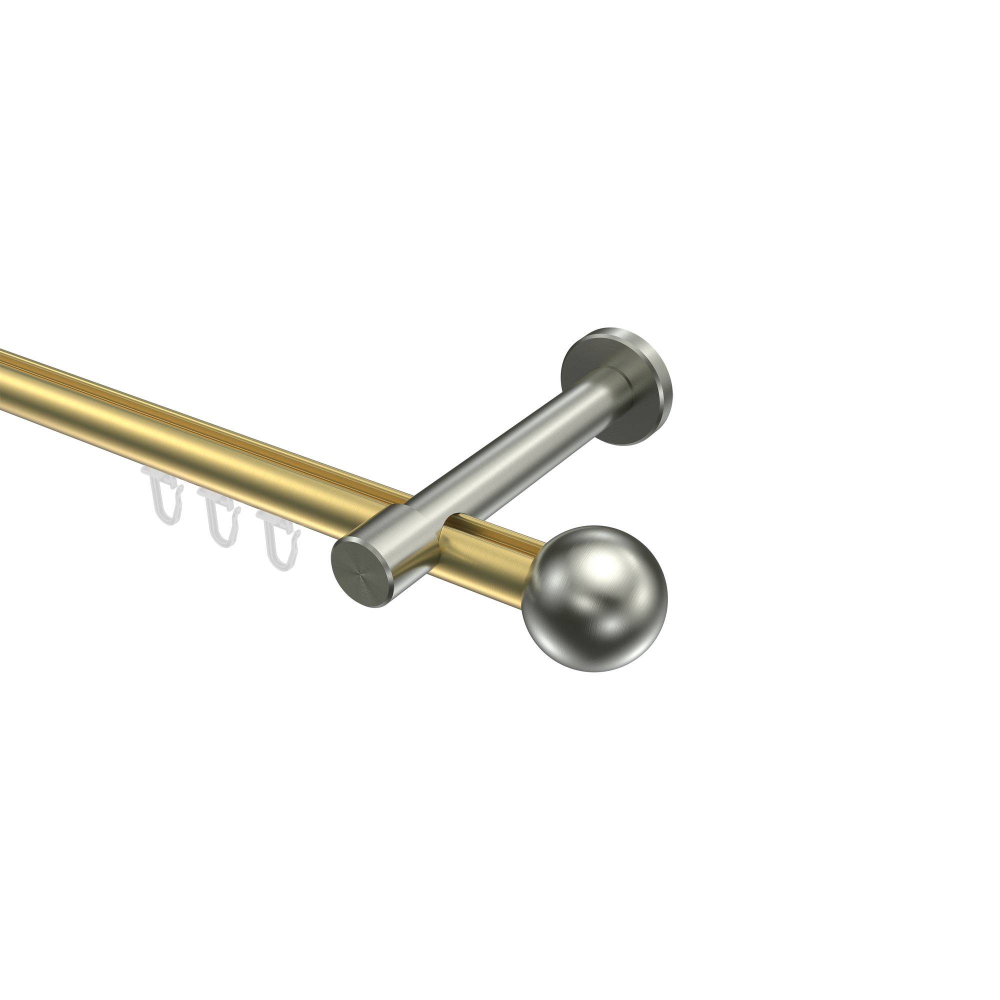 Innenlauf-Gardinenstangen Messing-Optik / Edelstahl-Optik 20 mm Ø Prestige Luino Innenlauf-Gardinenstangen Messing-Optik / Edelstahl-Optik 20 mm Ø Prestige Luino