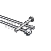 Innenlaufstangen Chrom, Metall 20 mm Ø Prestige Luino, zweiläufig Innenlaufstangen Chrom, Metall 20 mm Ø Prestige Luino, zweiläufig