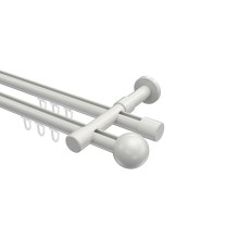 Innenlauf-Gardinenstangen Weiß, Metall 20 mm Ø Prestige Luino, zweiläufig Innenlauf-Gardinenstangen Weiß, Metall 20 mm Ø Prestige Luino, zweiläufig
