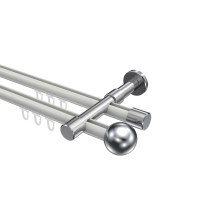 Innenlauf-Gardinenstange Weiß / Chrom, Metall 20 mm Ø Prestige Luino, doppelläufig Innenlauf-Gardinenstange Weiß / Chrom, Metall 20 mm Ø Prestige Luino, doppelläufig
