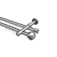 Innenlaufstange Silbergrau / Chrom, 2-läufig Aluminium / Metall 20 mm Ø Prestige Luino Innenlaufstange Silbergrau / Chrom, 2-läufig Aluminium / Metall 20 mm Ø Prestige Luino