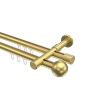 Gardinenstangen mit Innenlauf Messing-Optik 20 mm Ø Prestige Luino, 2-läufig Gardinenstangen mit Innenlauf Messing-Optik 20 mm Ø Prestige Luino, 2-läufig
