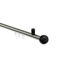 Innenlauf-Gardinenstange (Deckenmontage) Edelstahl-Optik / Schwarz, Aluminium / Metall 20 mm Ø Sonius Luino Innenlauf-Gardinenstange (Deckenmontage) Edelstahl-Optik / Schwarz, Aluminium / Metall 20 mm Ø Sonius Luino