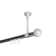 Gardinenstange mit Innenlauf (Deckenbefestigung) Chrom / Weiß, Aluminium / Metall 20 mm Ø Sonette Luino Gardinenstange mit Innenlauf (Deckenbefestigung) Chrom / Weiß, Aluminium / Metall 20 mm Ø Sonette Luino