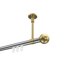Innenlauf-Vorhangstange (Deckenmontage) Chrom / Messing-Optik, Aluminium / Metall 20 mm Ø Sonette Luino Innenlauf-Vorhangstange (Deckenmontage) Chrom / Messing-Optik, Aluminium / Metall 20 mm Ø Sonette Luino