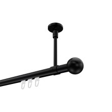 Innenlauf-Gardinenstange (Deckenmontage) Schwarz, Aluminium / Metall 20 mm Ø Sonette Luino Innenlauf-Gardinenstange (Deckenmontage) Schwarz, Aluminium / Metall 20 mm Ø Sonette Luino