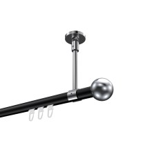 Innenlaufstange (Deckenanbringung) Schwarz / Chrom, Aluminium / Metall 20 mm Ø Sonette Luino Innenlaufstange (Deckenanbringung) Schwarz / Chrom, Aluminium / Metall 20 mm Ø Sonette Luino