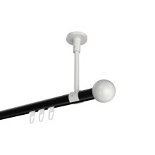 Gardinenstange mit Innenlauf (Deckenbefestigung) Schwarz / Weiß, Aluminium / Metall 20 mm Ø Sonette Luino Gardinenstange mit Innenlauf (Deckenbefestigung) Schwarz / Weiß, Aluminium / Metall 20 mm Ø Sonette Luino