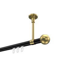 Innenlauf-Vorhangstange (Deckenmontage) Schwarz / Messing-Optik, Aluminium / Metall 20 mm Ø Sonette Luino Innenlauf-Vorhangstange (Deckenmontage) Schwarz / Messing-Optik, Aluminium / Metall 20 mm Ø Sonette Luino