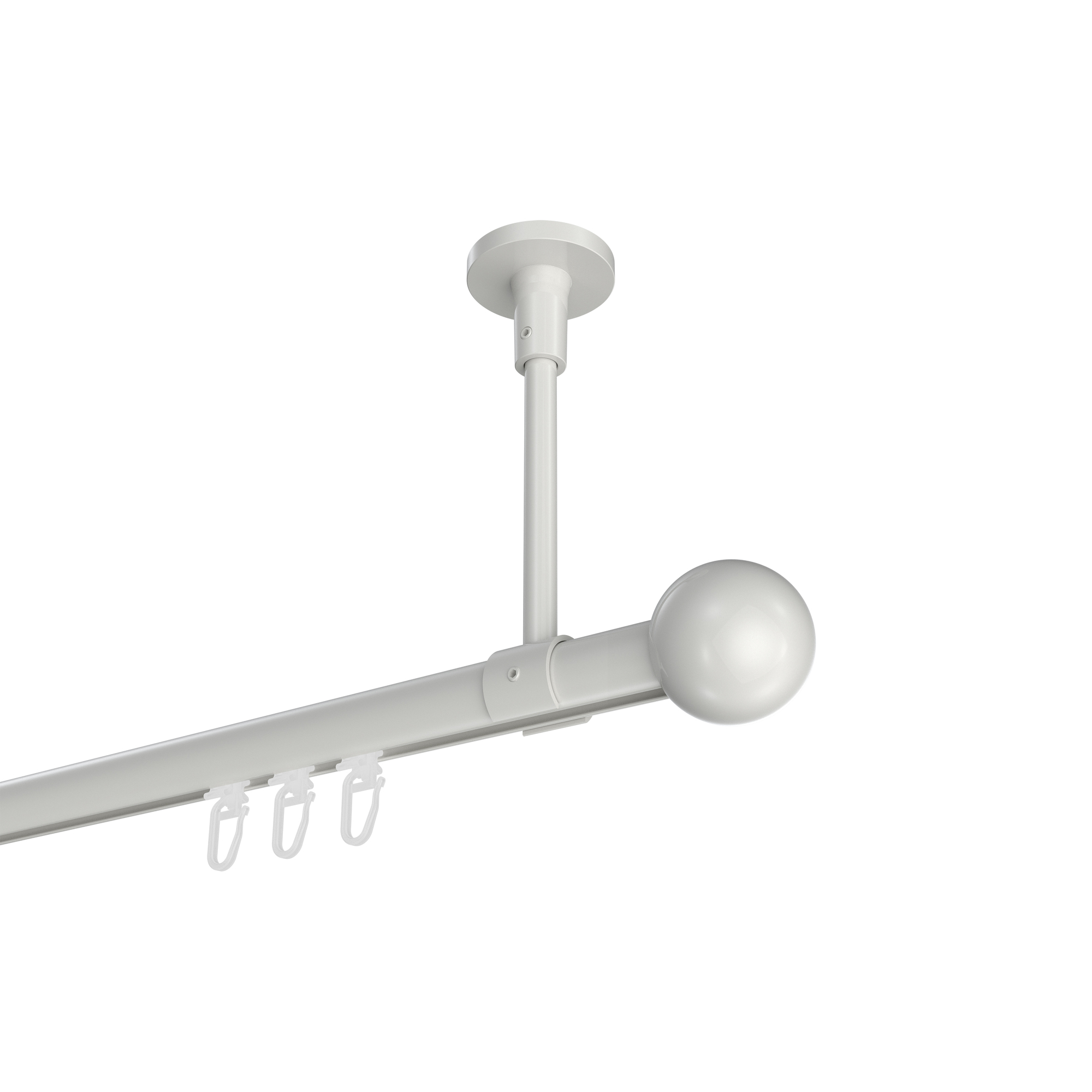 Innenlauf-Gardinenstange (Deckenmontage) Weiß, Aluminium / Metall 20 mm Ø Sonette Luino Innenlauf-Gardinenstange (Deckenmontage) Weiß, Aluminium / Metall 20 mm Ø Sonette Luino