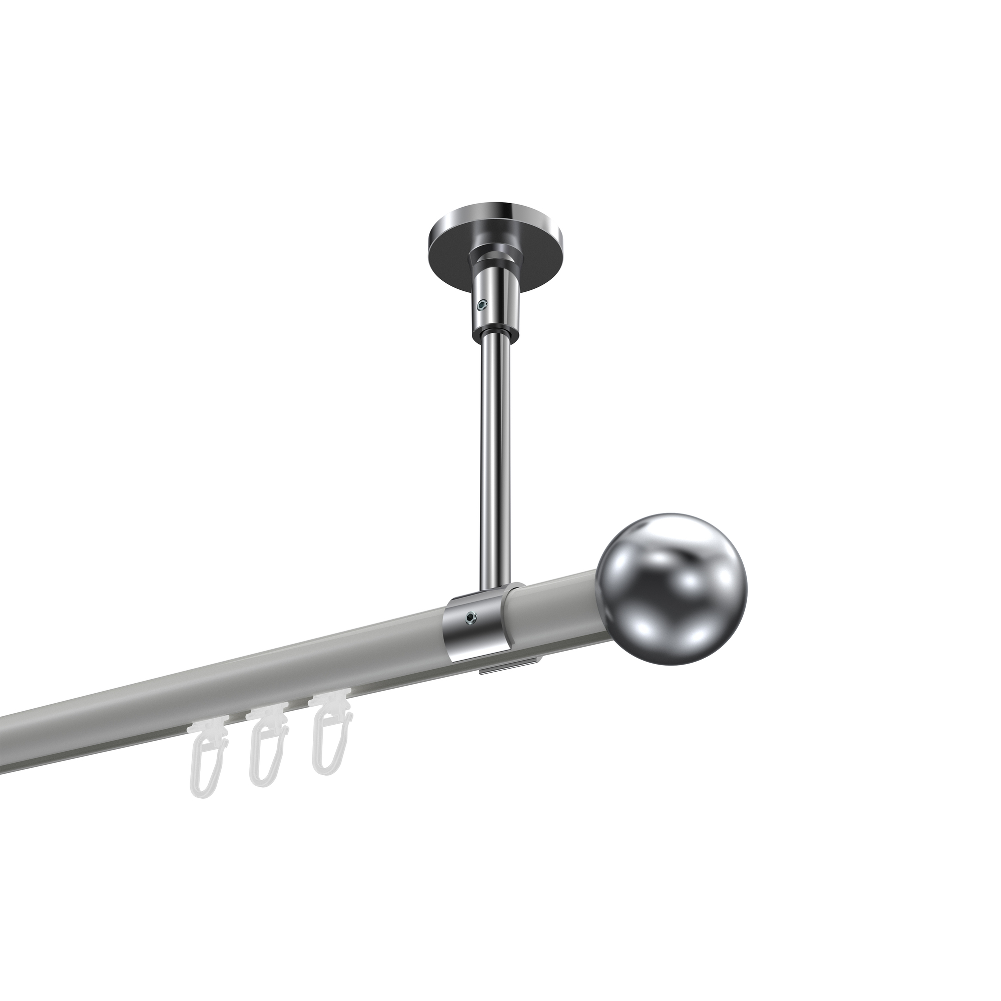 Innenlaufstange (Deckenanbringung) Weiß / Chrom, Aluminium / Metall 20 mm Ø Sonette Luino Innenlaufstange (Deckenanbringung) Weiß / Chrom, Aluminium / Metall 20 mm Ø Sonette Luino