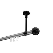 Innenlaufstange (Deckenanbringung) Silbergrau / Schwarz, Aluminium / Metall 20 mm Ø Sonette Luino Innenlaufstange (Deckenanbringung) Silbergrau / Schwarz, Aluminium / Metall 20 mm Ø Sonette Luino